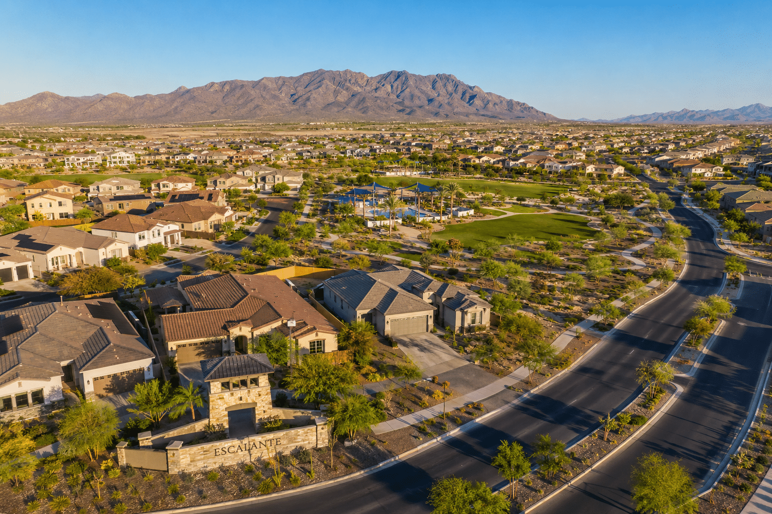 Escalante master-planned community aerial view Surprise AZ