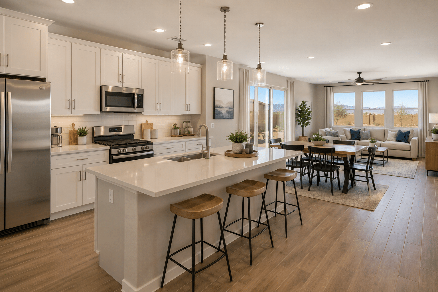 D.R. Horton Tradition Series open-concept kitchen Zanjero Pass Waddell