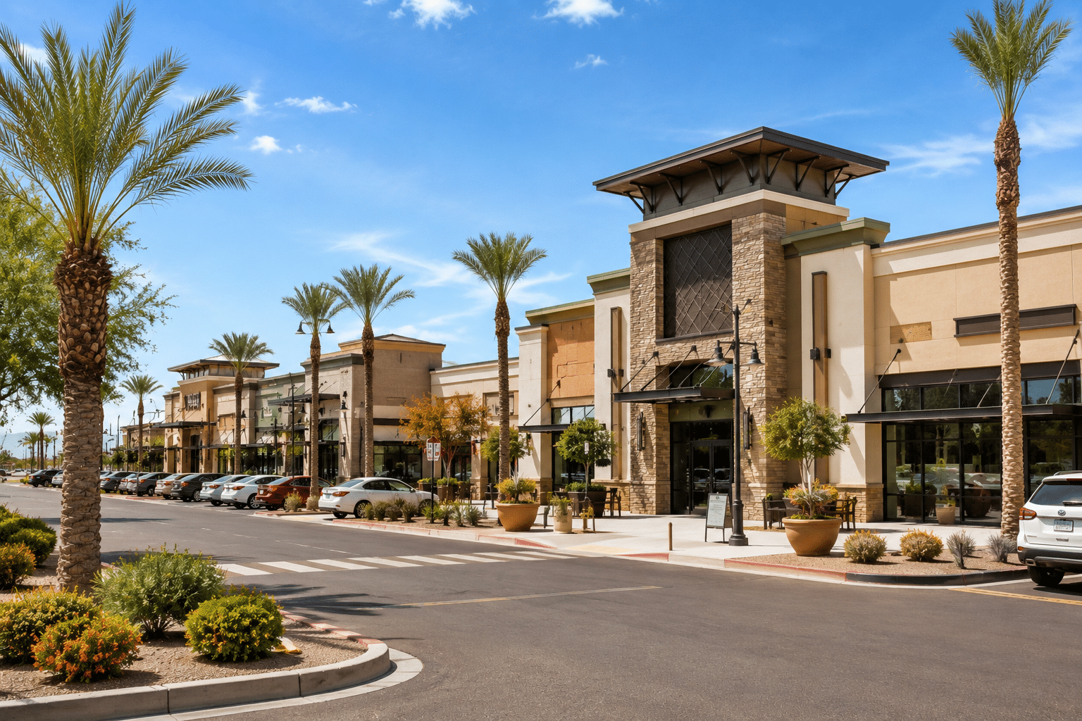Promenade at Casa Grande shopping center retail corridor