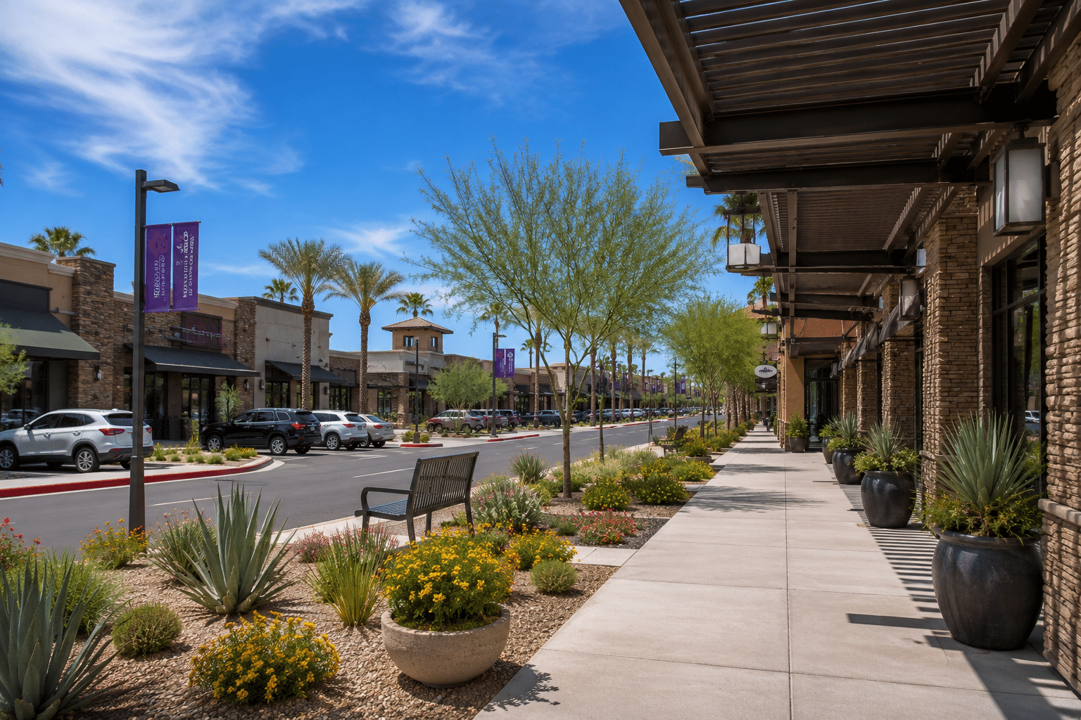 Casa Grande AZ Promenade shopping center retail corridor