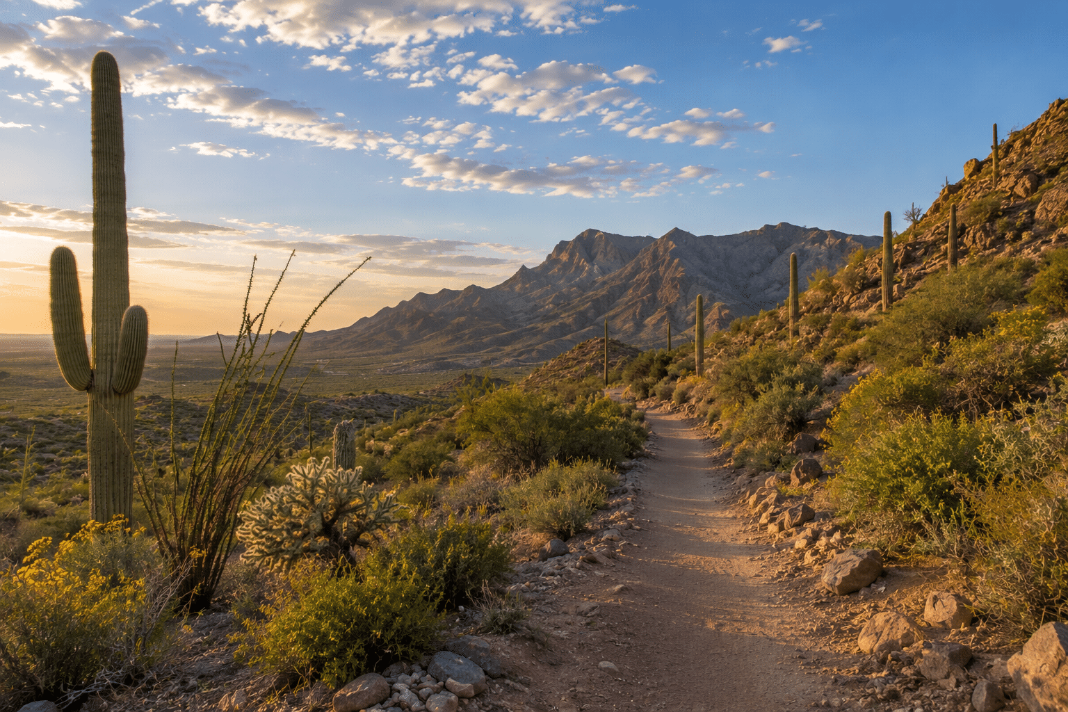 San Tan Mountain Regional Park hiking trail near Heartland Ranch