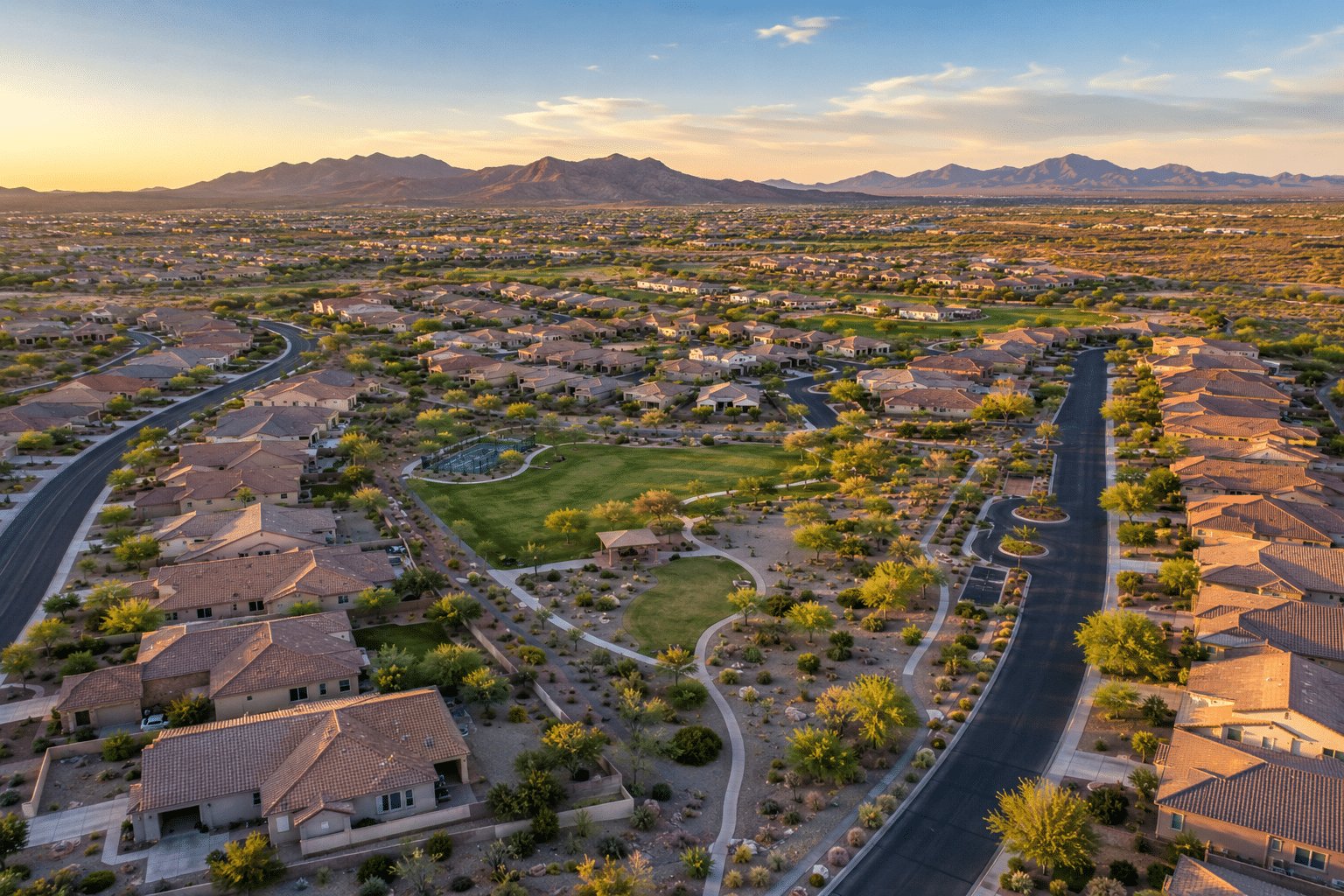 Anthem at Merrill Ranch master-planned community aerial view Florence AZ