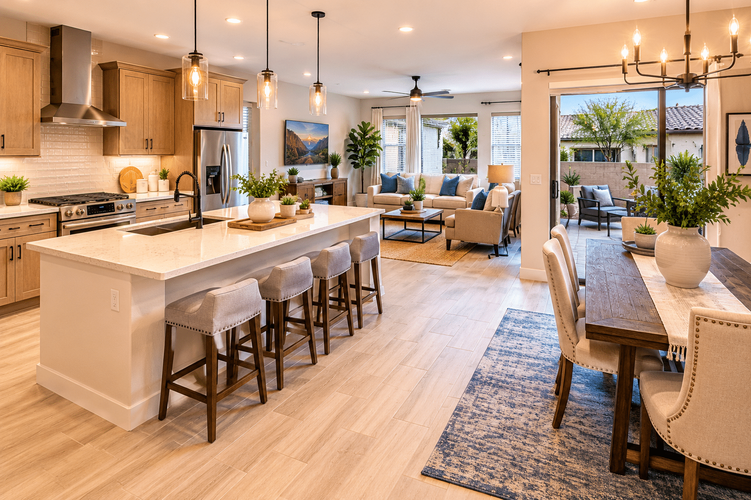 Paseo Vista Village homes for sale interior open concept kitchen