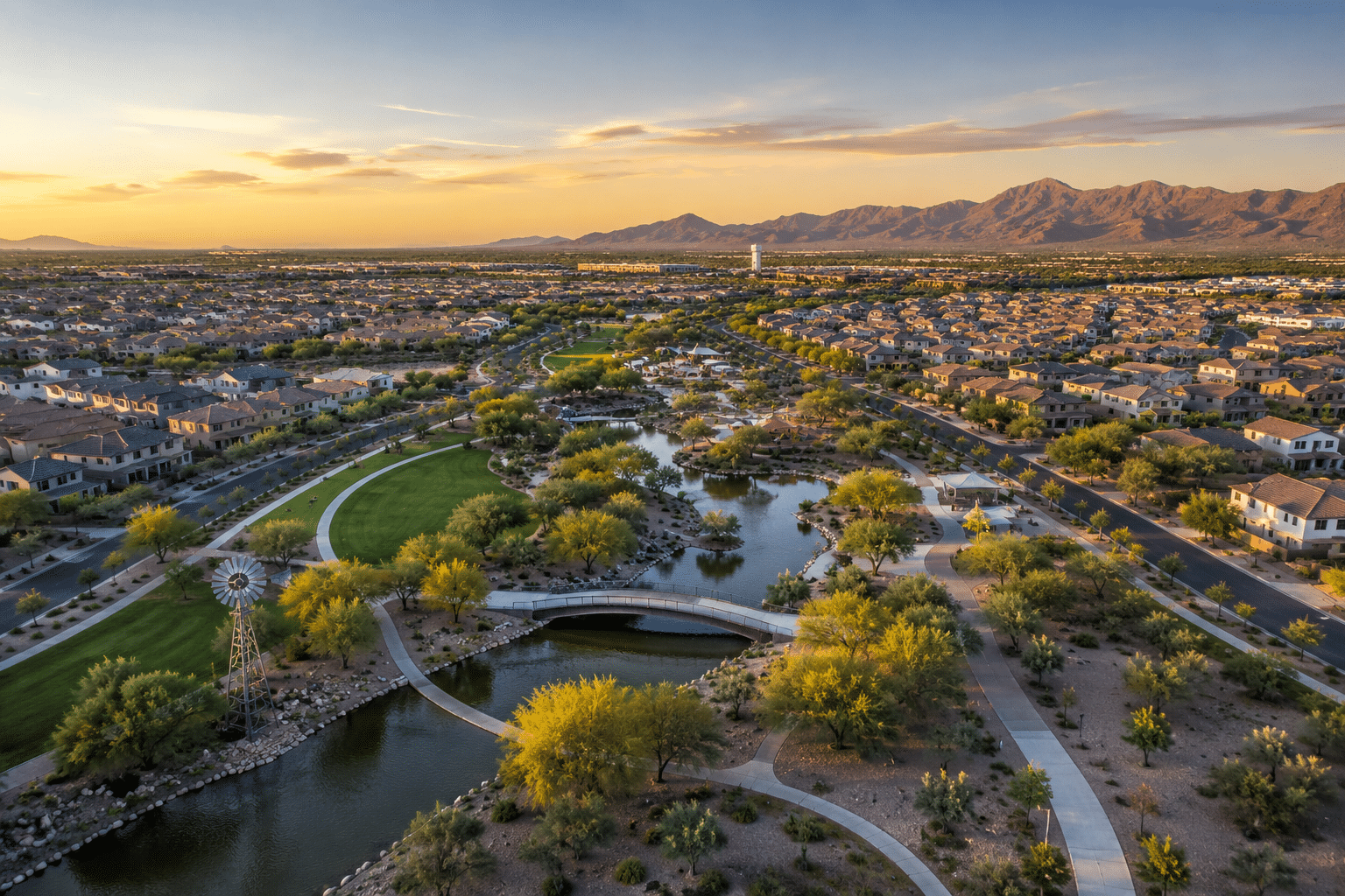 Eastmark master-planned community aerial view Mesa Arizona