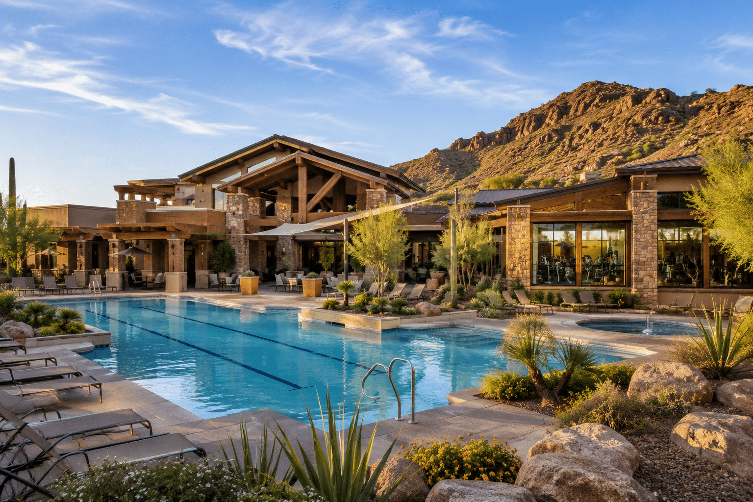 Las Sendas Trailhead Members Club pool and fitness center