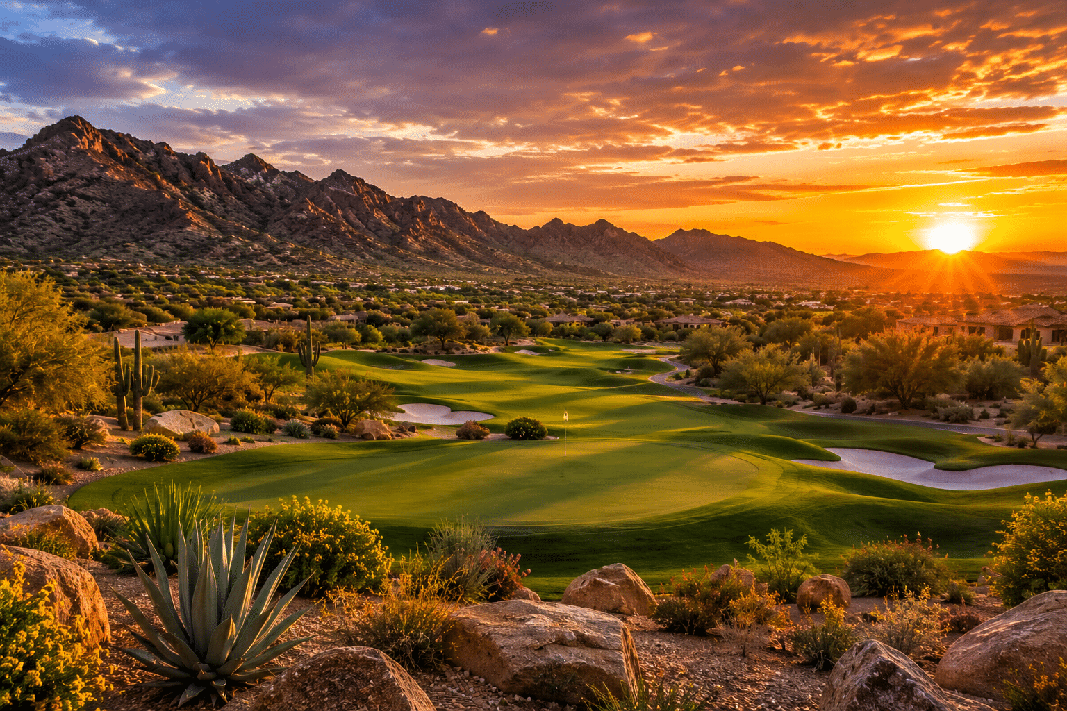 Las Sendas Golf Club Robert Trent Jones Jr course sunset Mesa Arizona