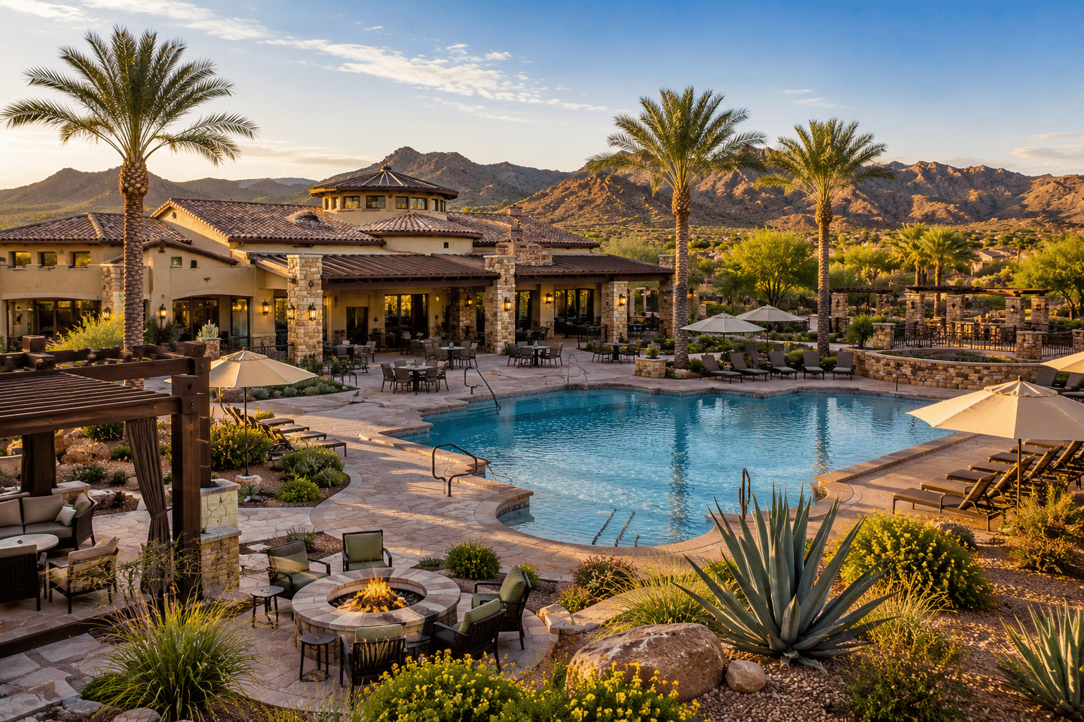 Mountain Bridge Owners Club resort-style pool and clubhouse amenities Mesa AZ
