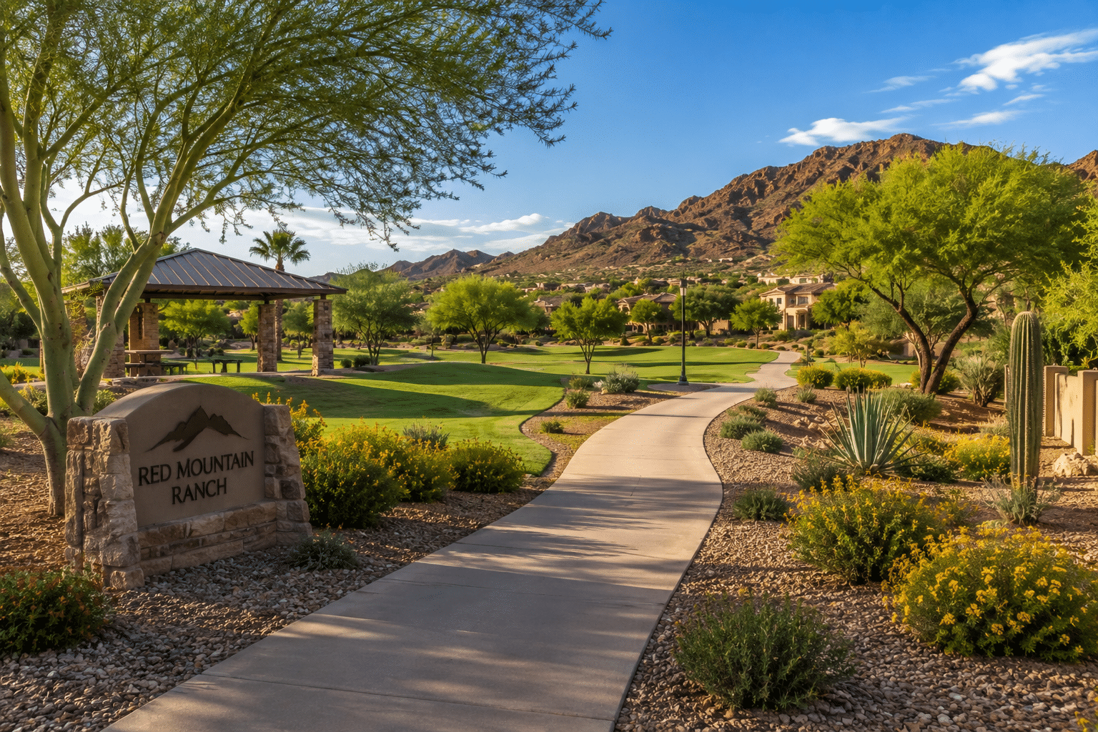 Red Mountain Ranch Mesa Arizona neighborhood park and walking path