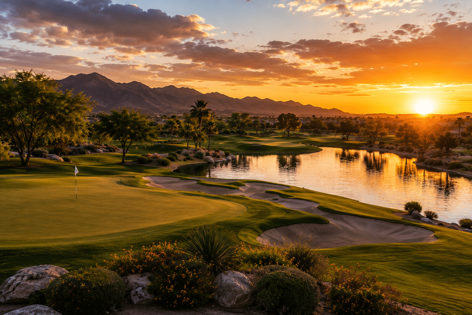 The Clubs at Arrowhead Arnold Palmer golf course sunset Glendale AZ