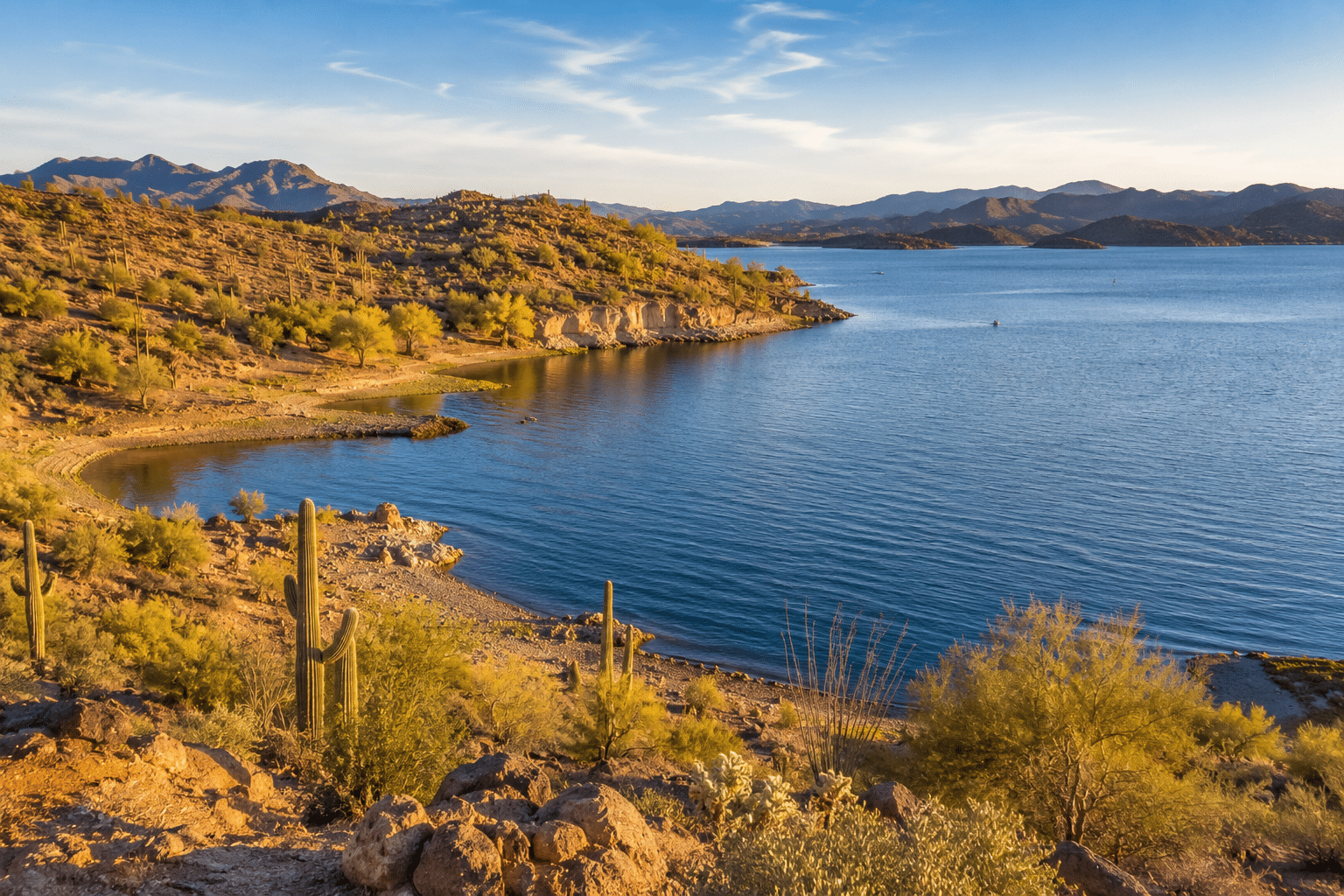 Lake Pleasant Regional Park shoreline near Aloravita Peoria AZ
