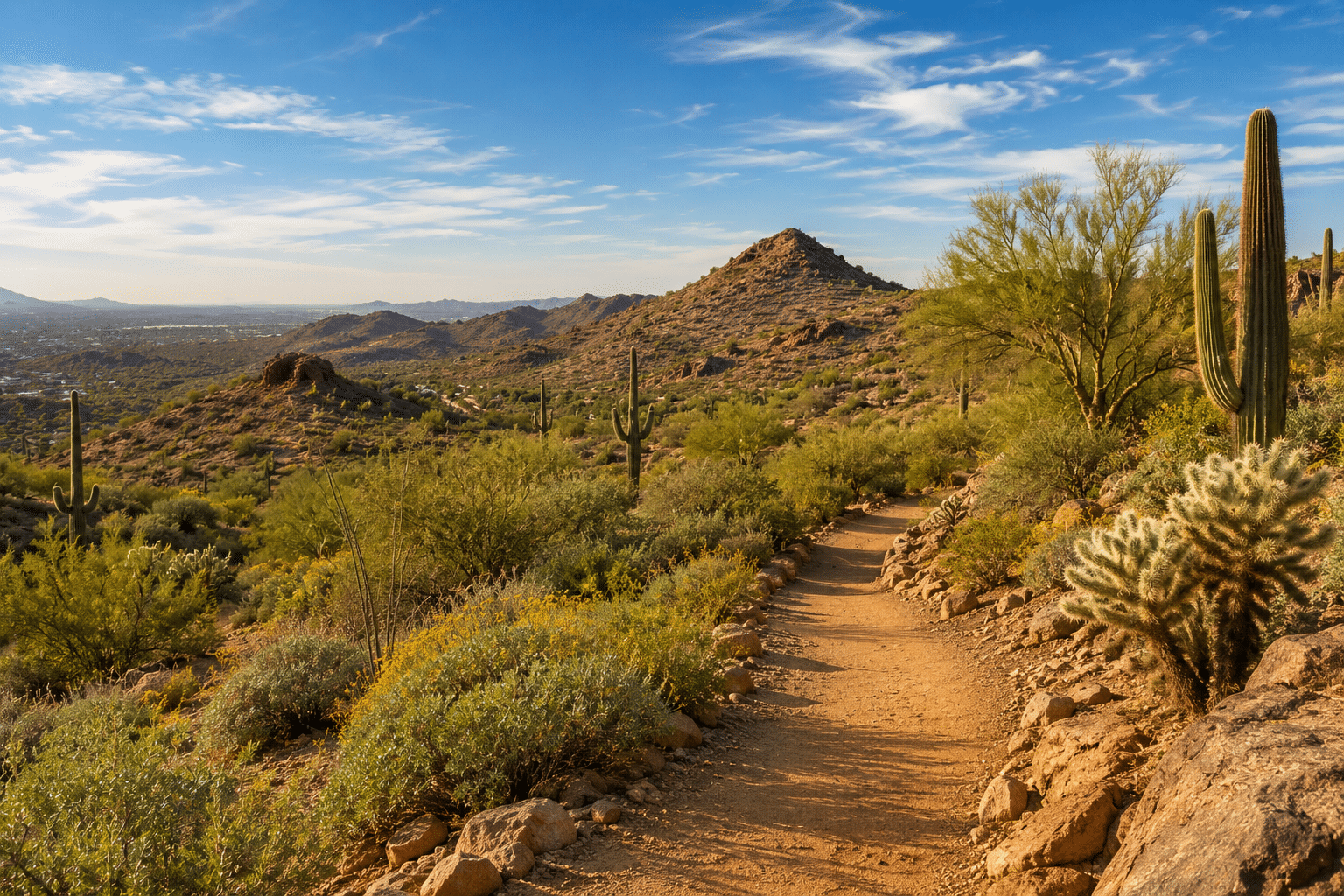 Thunderbird Conservation Park hiking trail Glendale Arizona desert preserve