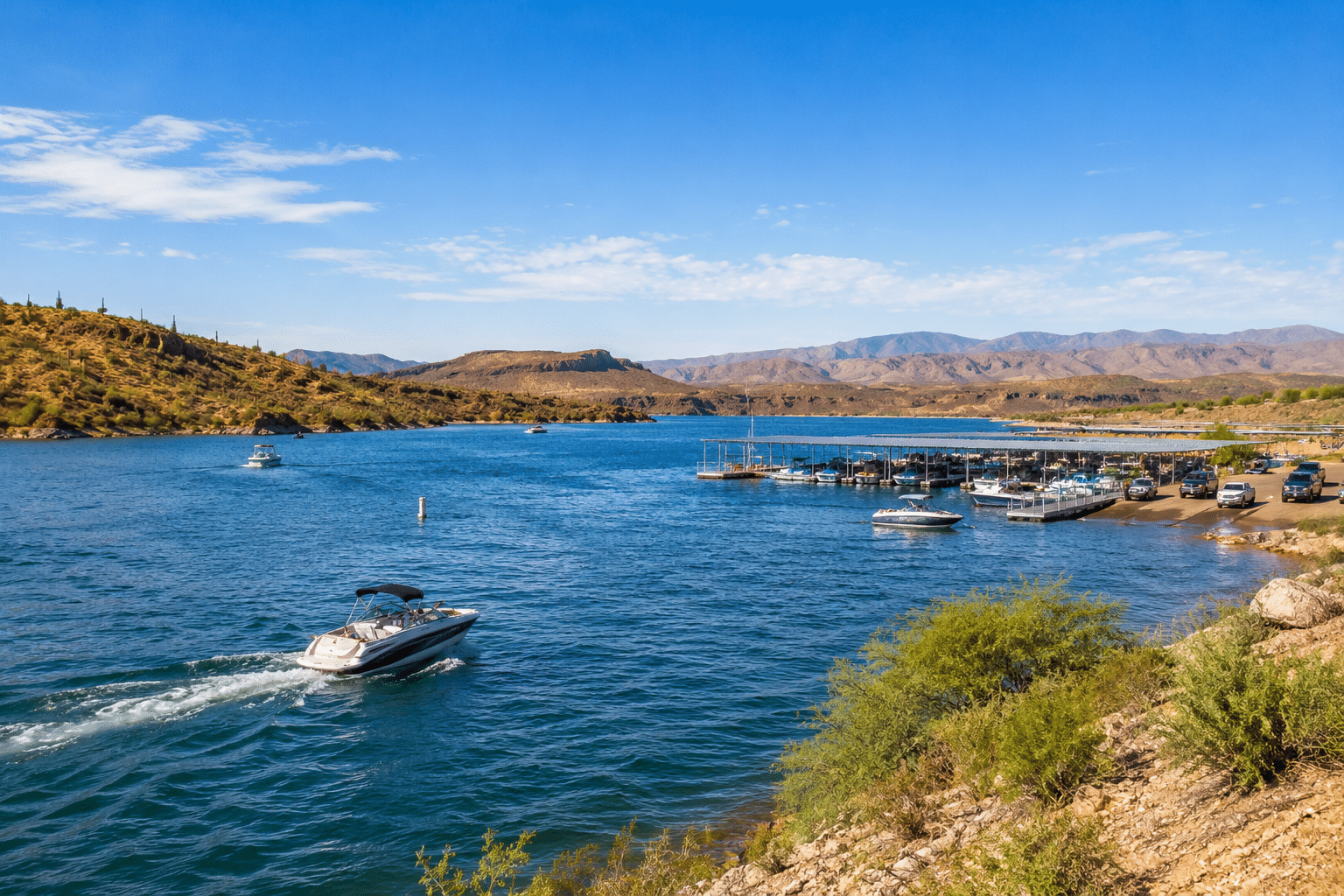 Lake Pleasant Regional Park boating from Sunset Ranch neighborhood