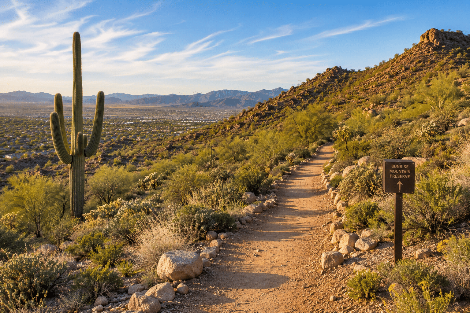 Sunrise Mountain Preserve hiking trail North Peoria AZ