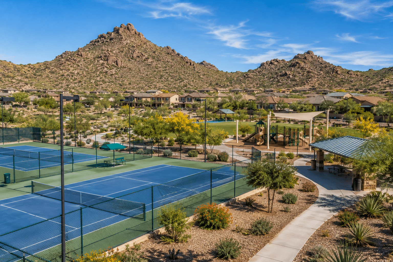 WestWing Neighborhood Park tennis courts playground Peoria AZ