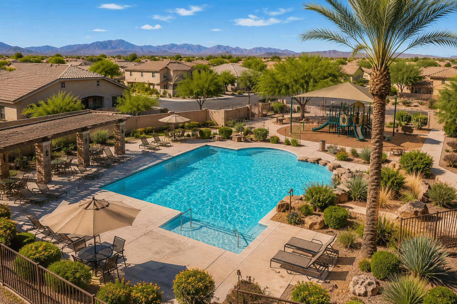Madison Estates Peoria community pool and playground amenities