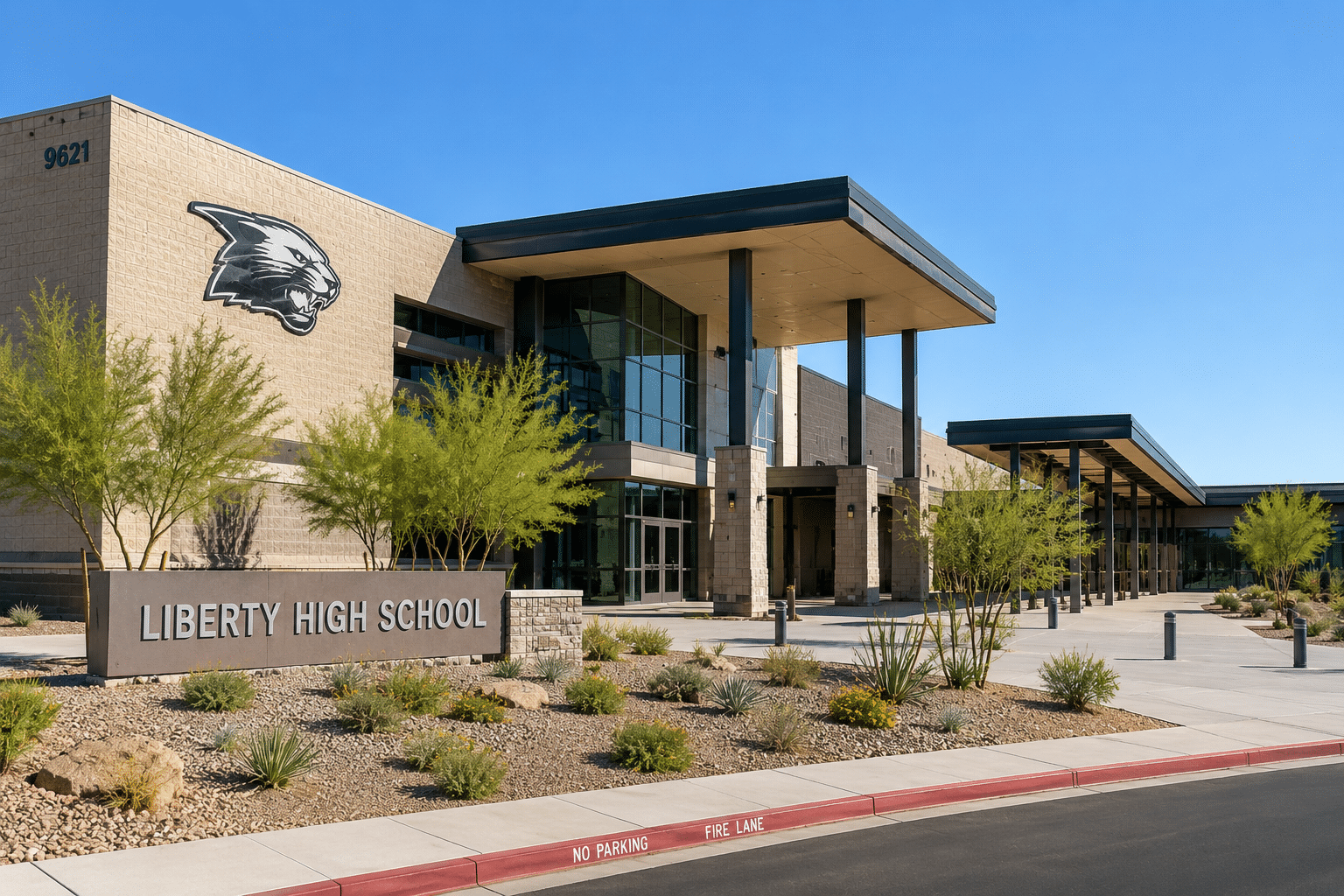 Liberty High School exterior Peoria Unified School District