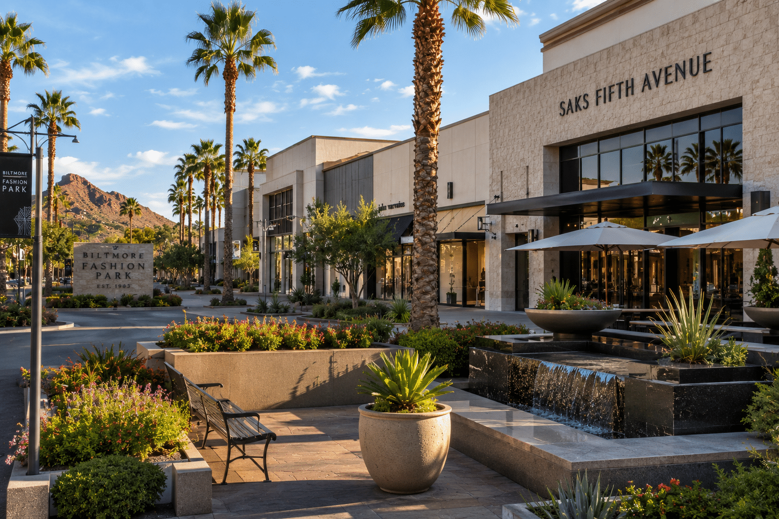 Biltmore Fashion Park outdoor shopping Saks Fifth Avenue Camelback Road