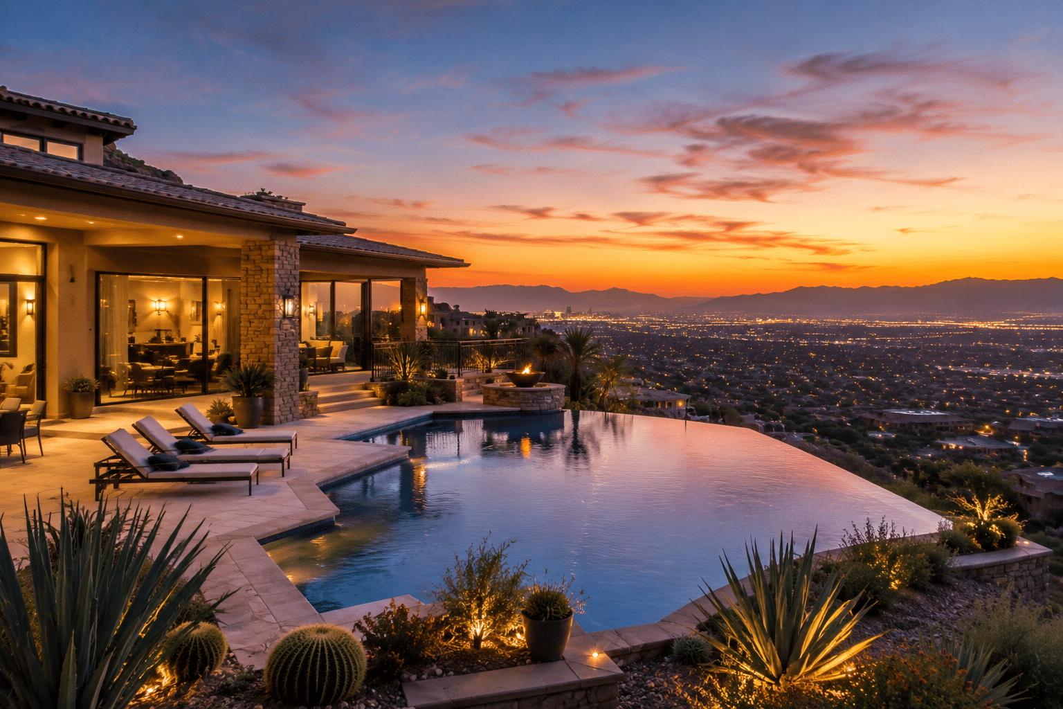 Coral Gables Estates mountaintop custom home pool panoramic view
