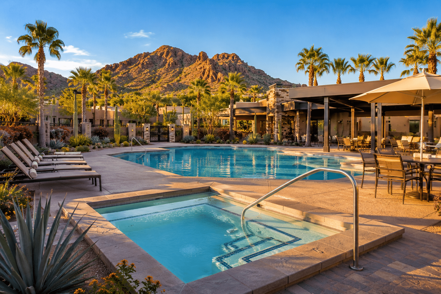 Echo Canyon community pool and spa heated amenity Phoenix AZ