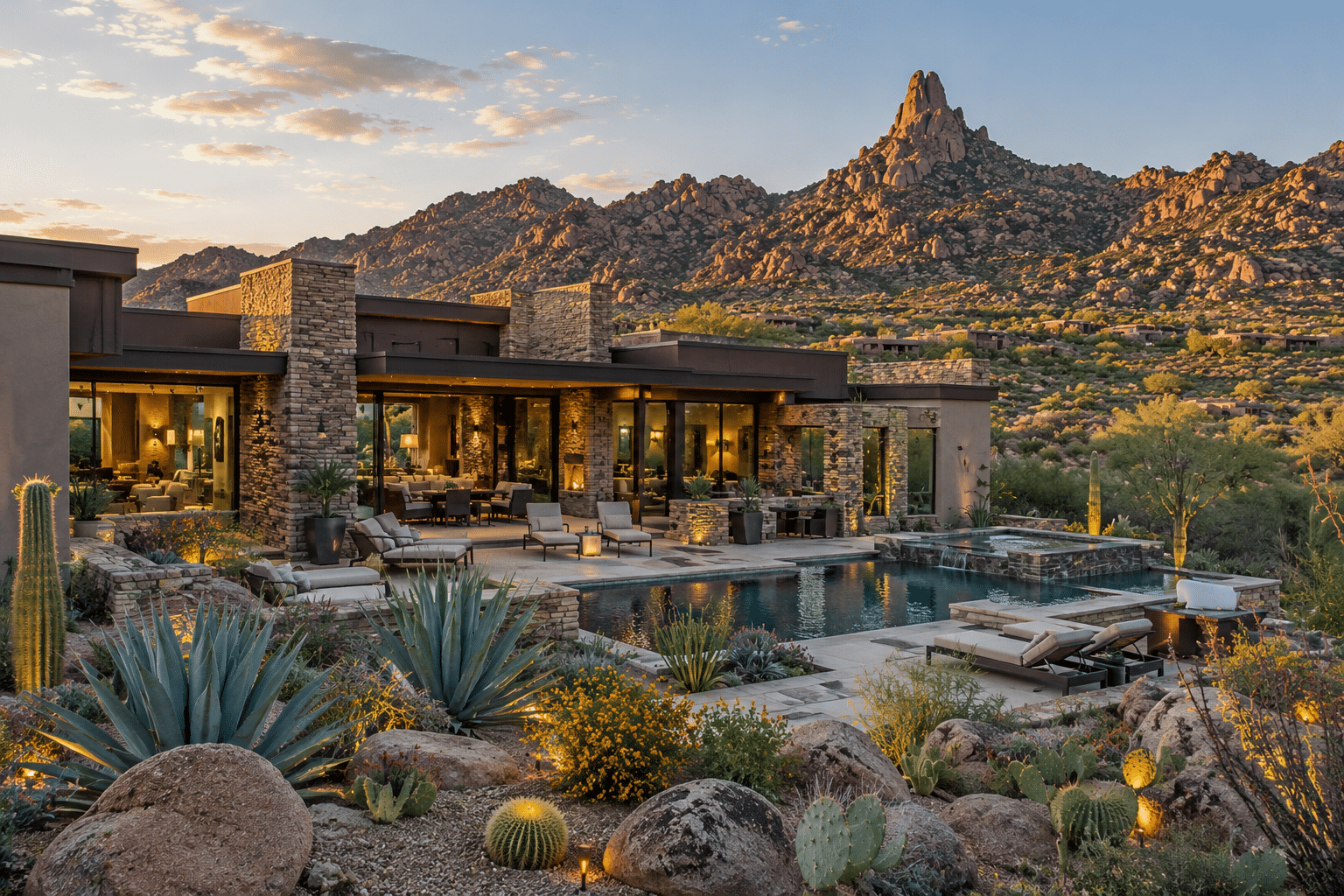 Desert Highlands custom luxury home desert mountain views Scottsdale AZ