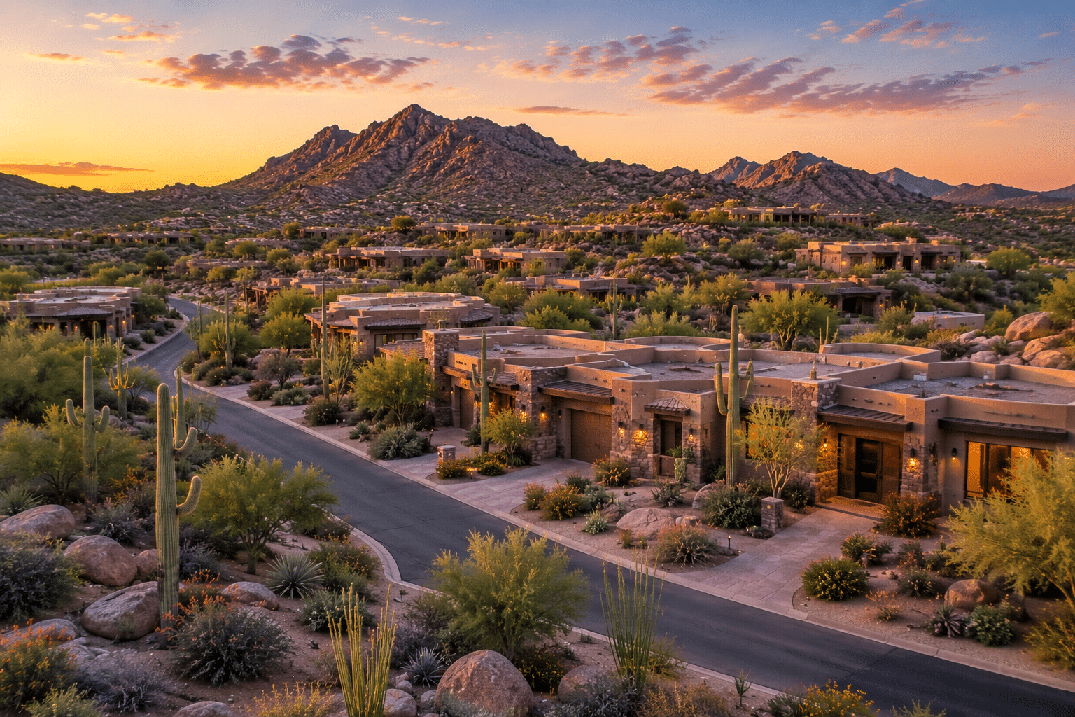 Desert Mountain Scottsdale village homes Sonoran Desert landscape