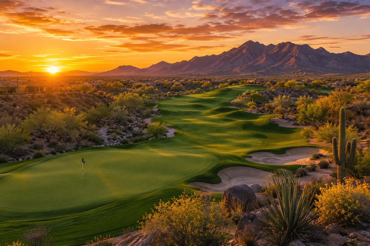 Grayhawk Golf Club Raptor Course Tom Fazio design at sunset
