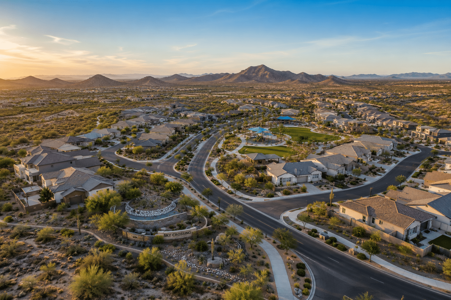 Sky Crossing master-planned community aerial view North Phoenix Arizona